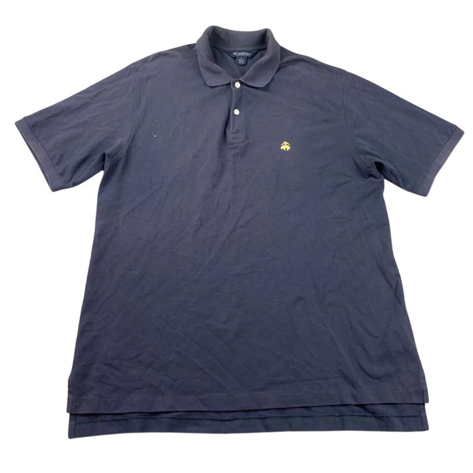 Brooks Brothers Shirt Men Xl Polo Navy Blue Golden Fleece Logo 100% Cotton Top